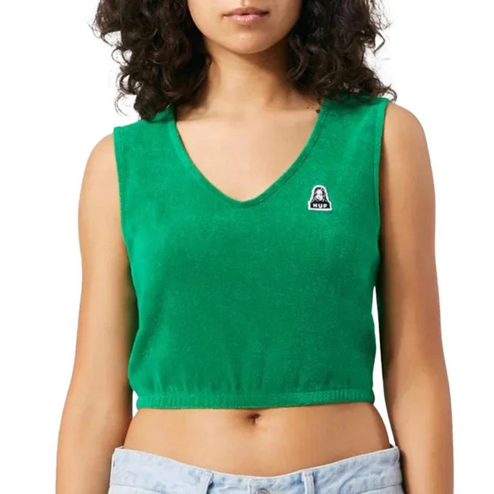 NWT- HUF x X-Girl Dub Rhythm Terry Crop Tank - Green